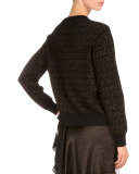 Star-Print Sweatshirt W/Contrast Trim, Black