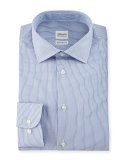 Modern-Fit Textured Check Dress Shirt, Navy