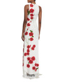 Bonny Sleeveless Lace Floral-Embroidered Dress