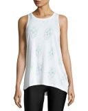 Sugar Skull Burnout Racerback Tank Top, White