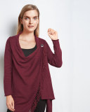 Cilantro Fringe Draped Cardigan