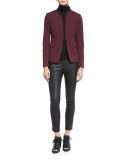 Chatel Leather Zip Leggings, Black