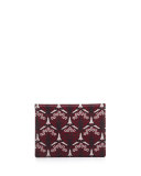 Iphis-Print Travel Card Case, Oxblood