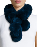 Rex Rabbit Fur Pompom Neck Warmer