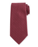 Woven Neat Silk Tie, Burgundy