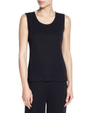 Scoop-Neck Knit Tank, Black