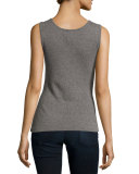 Scoop-Neck Cashmere Tank, Plus Size  