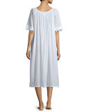 Annetin 3/4-Sleeve Long Nightgown, Light Blue