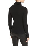 Roberta Long-Sleeve Ribbed Wool Sweater, Black