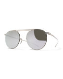 Essential Floating-Lens Round Sunglasses, Silver