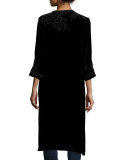 Talvia Velvet Midi Coat, Black