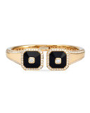 18k Pyramide Onyx & Diamond Bangle
