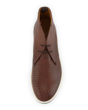 Textured Leather Chukka Boot, Brown