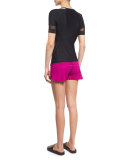 Scallop-Hem Pull-On Shorts