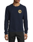 Medallion Triangle-Knit Sweatshirt, Navy