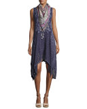 Faith Sleeveless Eyelet Hanky-Hem Dress