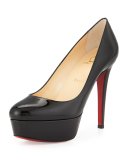 Bianca Platform Red Sole Pump, Black