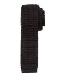 Knit Silk Tie, Black