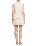 Adonis Sleeveless Studded Jersey Top, Ecru