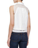 Norway Sleeveless Combo Blouse, White
