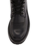 Patty Fur-Collar Hiker Boot, Black