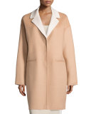 double-face wool-blend cocoon coat