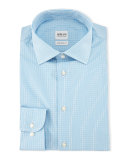 Check Long-Sleeve Dress Shirt, Aqua