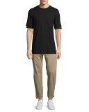 Curved-Leg Track Pants, Tan