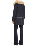 Antares Convertible Double-Breasted Coat, Navy