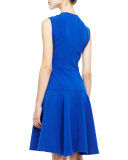 Sophia Seamed Drop Waist Dress, Cobalt