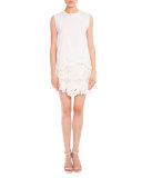 Delft-Embroidered Lace Skirt, Ivory