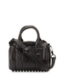 Mini Rockie Leather Satchel Bag, Black
