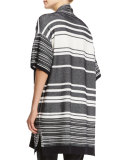 Multi-Stripe Open Cardigan