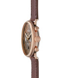 43mm Canfield Chronograph Watch, Bourbon/Oxblood