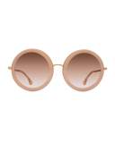 Beverly Round Sunglasses, Blush