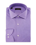 Gold Label Milano Mini-Houndstooth Dress Shirt, Lavender