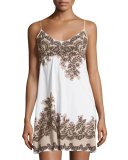 Antique-Lace-Print Microfiber Chemise