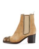 Otaboo Spike-Toe 70mm Red Sole Bootie, Camel