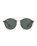 Tech Light Ray Double-Bridge Sunglasses, Black