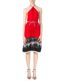 Printed Chiffon Halter Dress