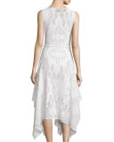 Sleeveless Crochet Hanky-Hem Dress
