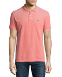 Birdseye Short-Sleeve Pique Polo Shirt, Etna Red/Flour
