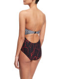 Splash Multi-Print Plunge-Neck One-Piece Swimsuit
