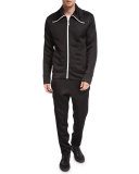 Double-Breasted Large Check Overcoat, Black