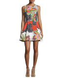 Adrianne Floral Pleated Midi Dress, Multicolor