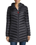 Hooded Lightweight Down Jacket, Black