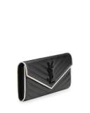 Monogram Leather Large Flap Continental Wallet, Black/White