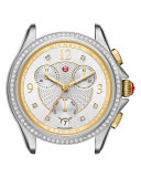 37mm Belmore Watch Head with Diamonds, Silver/Gold