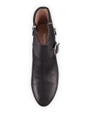 Drive Leather Buckle Bootie, Black