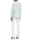Tate Button-Front Chambray Shirt, Reese